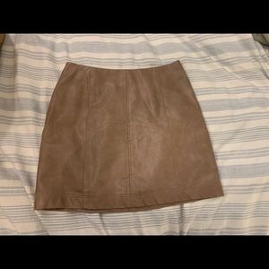 She + Sky size S tan leather mini skirt